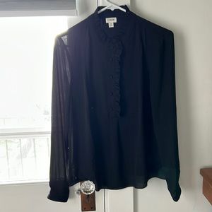EUC J. Crew Black Blouse, size 6